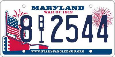 MD license plate 8BI2544