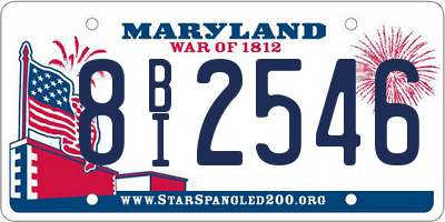 MD license plate 8BI2546
