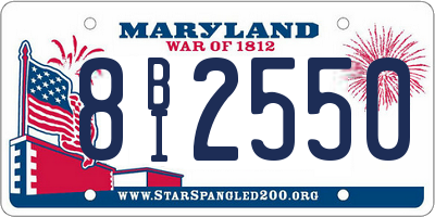 MD license plate 8BI2550