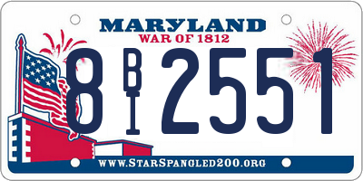 MD license plate 8BI2551