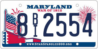 MD license plate 8BI2554