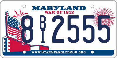 MD license plate 8BI2555