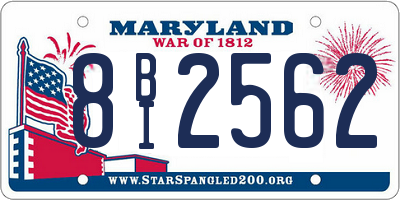 MD license plate 8BI2562