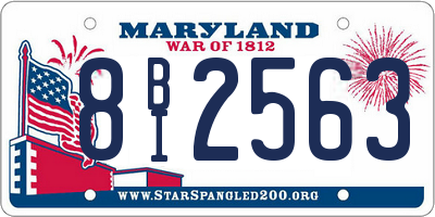 MD license plate 8BI2563