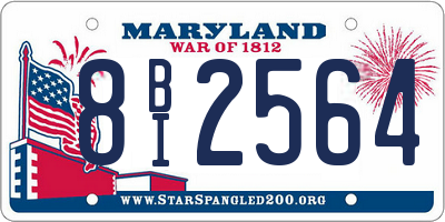 MD license plate 8BI2564