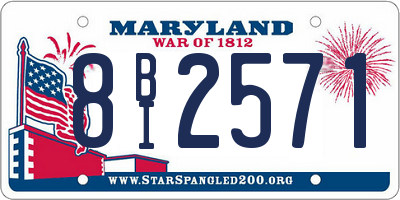 MD license plate 8BI2571