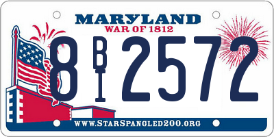 MD license plate 8BI2572
