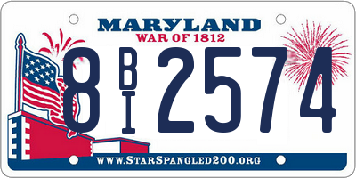 MD license plate 8BI2574