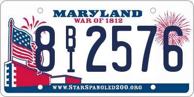 MD license plate 8BI2576