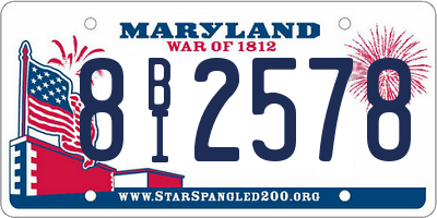 MD license plate 8BI2578
