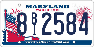 MD license plate 8BI2584