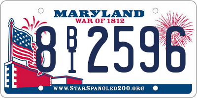 MD license plate 8BI2596