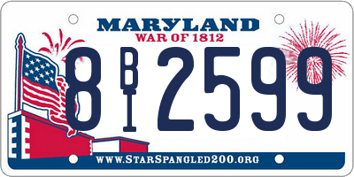 MD license plate 8BI2599