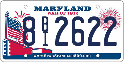 MD license plate 8BI2622