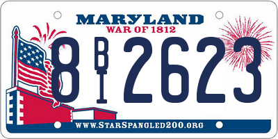 MD license plate 8BI2623