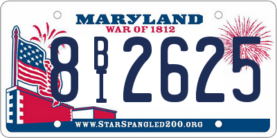 MD license plate 8BI2625