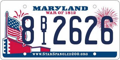 MD license plate 8BI2626