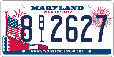 MD license plate 8BI2627