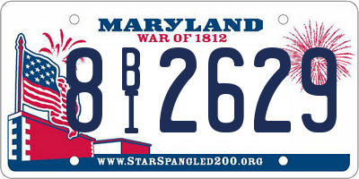 MD license plate 8BI2629