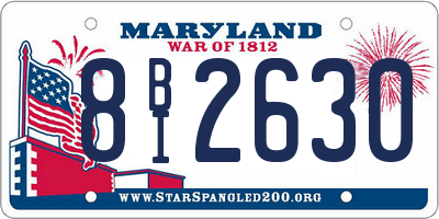 MD license plate 8BI2630