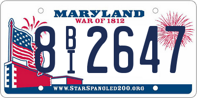 MD license plate 8BI2647