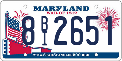 MD license plate 8BI2651