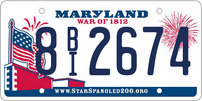 MD license plate 8BI2674