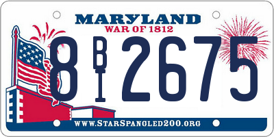 MD license plate 8BI2675