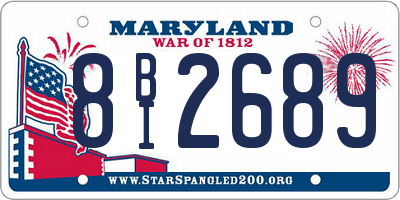 MD license plate 8BI2689