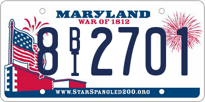 MD license plate 8BI2701