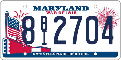 MD license plate 8BI2704