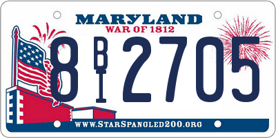 MD license plate 8BI2705