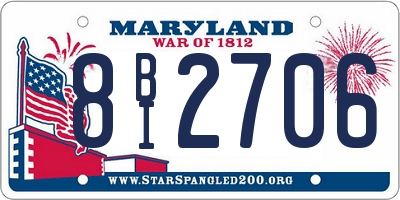 MD license plate 8BI2706
