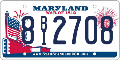 MD license plate 8BI2708