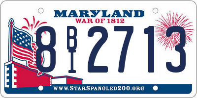 MD license plate 8BI2713