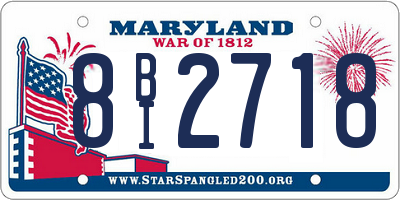 MD license plate 8BI2718