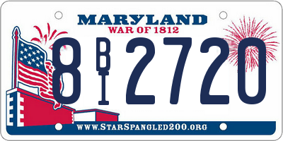 MD license plate 8BI2720