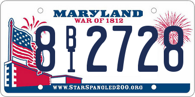 MD license plate 8BI2728