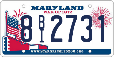 MD license plate 8BI2731