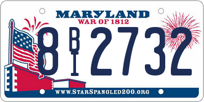 MD license plate 8BI2732
