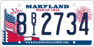 MD license plate 8BI2734