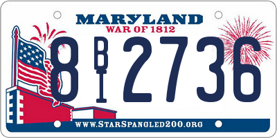 MD license plate 8BI2736