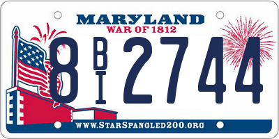 MD license plate 8BI2744