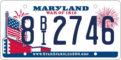 MD license plate 8BI2746