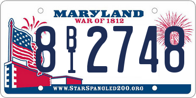 MD license plate 8BI2748