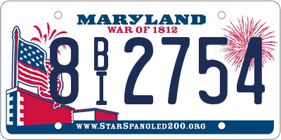 MD license plate 8BI2754