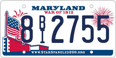 MD license plate 8BI2755