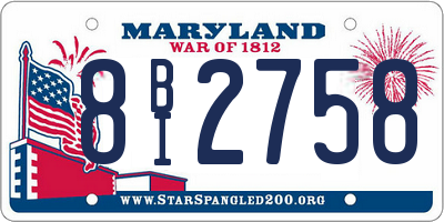 MD license plate 8BI2758