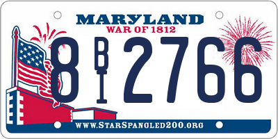 MD license plate 8BI2766