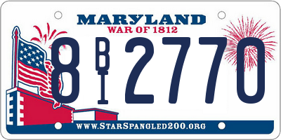 MD license plate 8BI2770